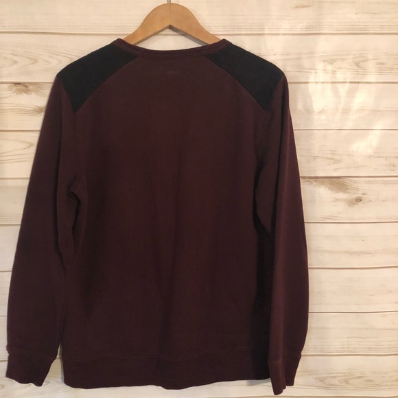 H & M Men’s Burgundy & Black Sweat Shirt Size M - Picture 2 of 4